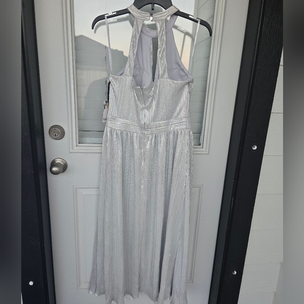 $138 Kensie Keyhole Halter Neck Maxi Dress Sz 14 Women White Sleeveless New - Picture 13 of 16